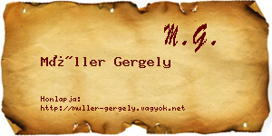 Müller Gergely névjegykártya